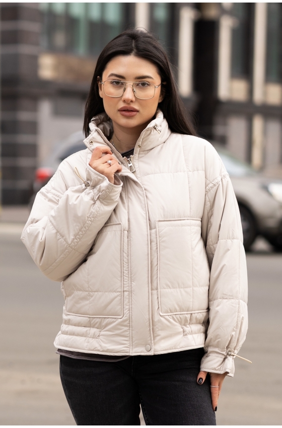 Жіноча демісезонна куртка «Urban Black» Lusskiri молочна